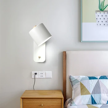 Nordic Jednoduchosť LED nástenné svietidlo Otočná žehlička a náladové osvetlenie vnútorné zariadenie spálne štúdia posteli obývacia izba svetlo sconces