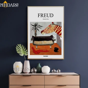Freud Psychoanalytik Gauč Stále Života Plagáty a Vytlačí Plátno Umelecké Maľovanie na Stenu Obrázok pre Obývacia Izba Chodba Klinike Dekor