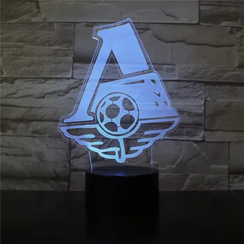 FC Lokomotiv Moskva Futbalový Klub 3D LED Nočné Svetlo Office Home Miestnosti Dekorácie Dieťa Boys Dieťa Nočného stolná Lampa Darček