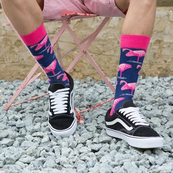SANZETTI 5 párov/veľa Farebné pánske Osobnosti Ponožky Hipter Dizajn Česanej Bavlny Svadobné Šaty Ponožky Bežné Strany Posádky Ponožky