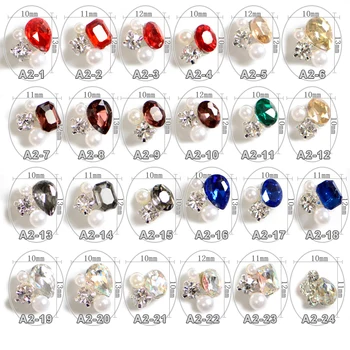 100KS Profesionálne Nail Art Dekorácie 3D Shinning Pearl Diamond+Zliatiny Lesk Charms Kamienkami Nechtov Šperky Dcoratie Y456546