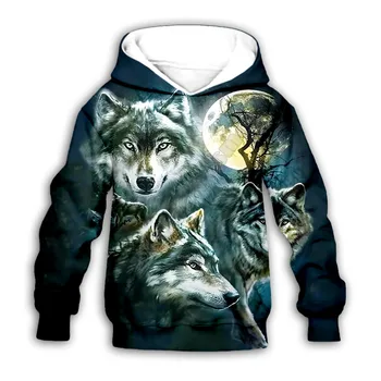 Wolf 3d vytlačené Hoodies rodiny vyhovovali tričko na zips Pulóver Deti Vyhovovali Vtipné Mikiny Tepláková súprava/Nohavice Šortky Štýl-8