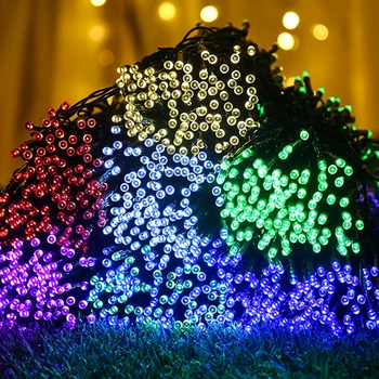 LED Solárne Lampy, Záhradné Nepremokavé Vonkajšie Powered Energie String Svetlá Sviatok Vianočný Veniec Svetla Dekorácie Víla Izba