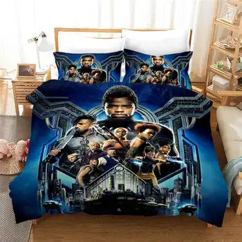 Avengers Black Panther posteľná bielizeň Sady Twin Veľkosť Deky Obliečky nastaviť pre Dieťa Spálňa Chlapci Posteľná bielizeň 3d tlač bytový Textil