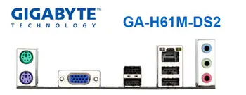 Plocha Doska pre GIGABYTE GA-H61M-DS2 PC H61 Pätica LGA 1155 i3 i5 i7 DDR3 16 G uATX UEFI H61M-DS2 Doske