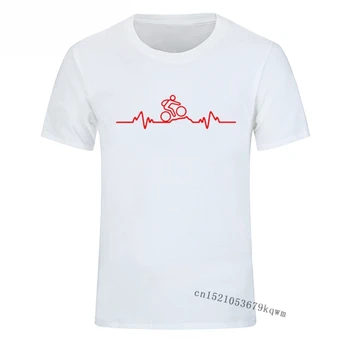 Horského Cyklistu Tep T-Shirt Estetické Vintage T-shirt Móda Harajuku Streetwear Camisetas Hombre Tričko Mužov