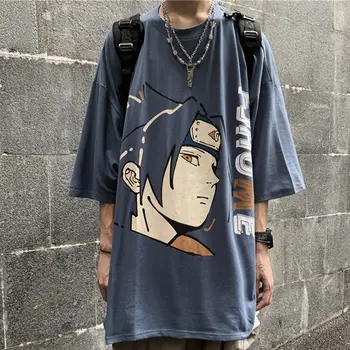 Harajuku Naruto Tričko Streetwear Mužov Lete Amín Sasuke T-shirt Bežné Cartoon muž topy Zábavné Japonsko Tričko Streetwear Chlapcov