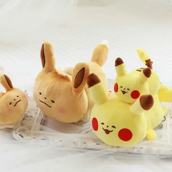 Takara Tomy Pokémon Pikachu Plyšový Vankúš Hračka Roztomilý Výraz Eevee Bábika Kawaii Anime Plnené Gauč Dekorácie Darček pre Dieťa