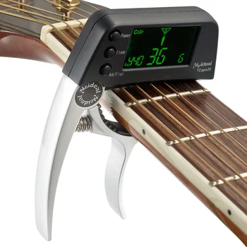 Polyfunkčný 2-v-1, Gitaru Guitar Tuner Capo TCapo20 s LCD pre Akustické Gitary, Elektrické Basy Hliníkovej Zliatiny