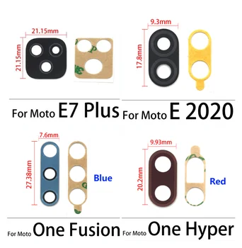 100KS Späť Fotoaparát, Sklenený Objektív Pre Moto Jeden Fusion Jeden Hyper E2020 E7 Plus Zadné Hlavný Fotoaparát Sklo Objektívu + Lepidlo