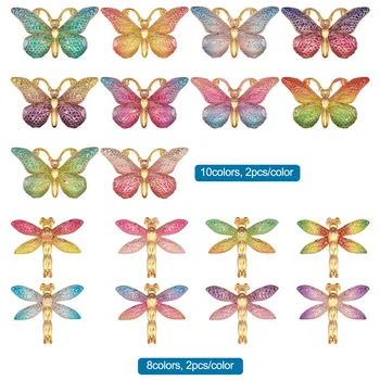 Pandahall 36pcs/set Plastové Prívesky Charms Motýľ Dragonfly pre Šperky, Takže DIY Príslušenstvo Ručné Remeslo