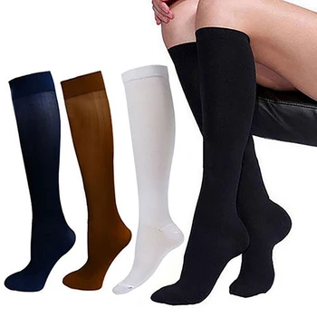 6 pair/súbor Nylon Anti-Únava Kolená Vysoké Kompresné Ponožky Teľa oporu Pančuchy S-XXL Pánske Dámske ponožky