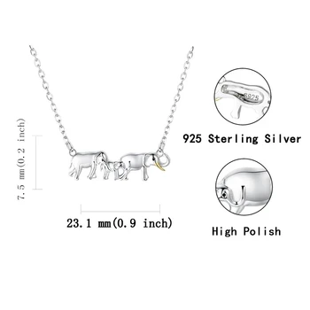 925 Sterling Silver Chôdza Slon Prívesok Reťazca Zvierat Šťastná Rodina Náhrdelník pre Matku 2020 Lady Jemné Šperky Vianočný Darček