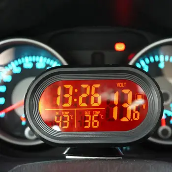 Hot Predaj Auto Napätia Digitálny Monitor Batérie Budík LCD Teplota Thermeter Auto Náhradné Diely
