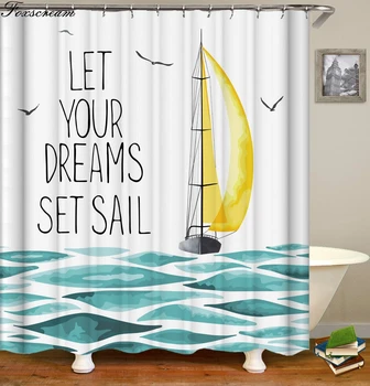 Cartoon Sprchové Závesy Jednorožec Sprchový Záves Pre Deti Kúpeľňa Rainbow Vaňa Opony Polyester Waterproof S Háčikmi