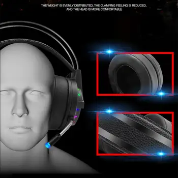 Profesionálne herné Headset Pohodlné Slúchadlá s Redukciou Šumu Mikrofónu Káblové Slúchadlá