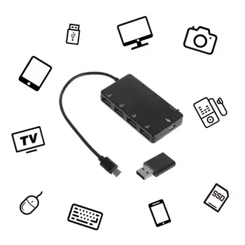 EastVita 4 Port Micro USB OTG Hub Napájania, Nabíjací Adaptér, Kábel pre Windows Tablety, Smartphone Android,PC r15