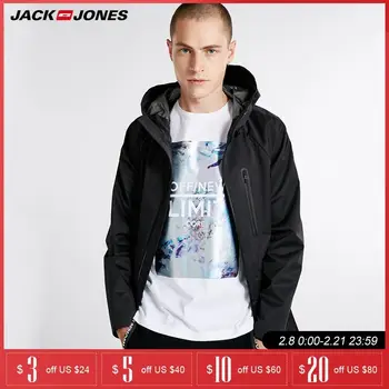 Jack Jones Mens príležitostných Strednej dĺžky Kapucí Bunda, Kabát|218321523