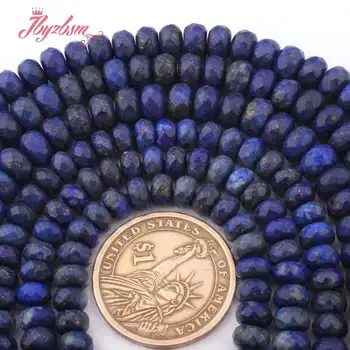 3x6,4x8mm Tvárou Rondelle Korálky Modrý Kameň Lapis Lazuli Korálky Pre DIY Náhrdelník Náramky Šperky Robiť 15