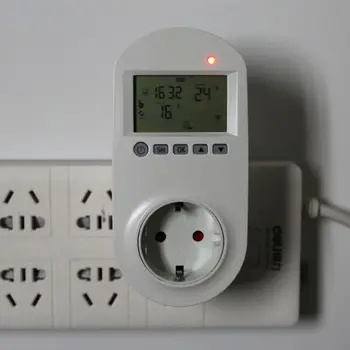WiFi Plug-in Termostat Zásuvky Diaľkové Ovládanie Hlasom podlahového Vykurovania Regulátor Teploty 16A 230V Plug EÚ