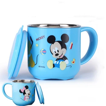 Disney 250ML Detská Deti Mlieka, Pohár Cartoon Tvorivé Piť Vodu Poháre Dieťa Výcviku Naučiť Drinkware Pohár Šťavy z Nehrdzavejúcej Ocele Hrnčeky