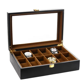 10 Mriežky Drevené Hodinky Box Šperky Zobraziť Skladovanie Držiteľa Organizátor Sledovať Prípade Šperky Dispay Watch Box