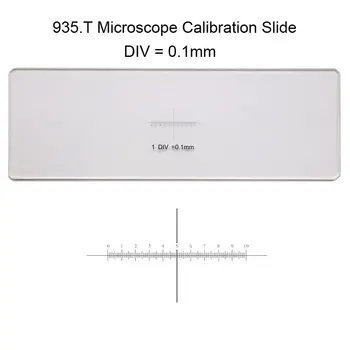 935.T DIV 0,1 mm Optické Okuliare Cross Kalibračný List Zväčšovanie Rozsahu Pravítko Presné Mikroskope Okulár objektívový Mikrometer