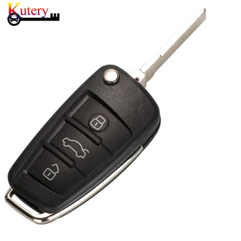 Kutery Skladacie Diaľkové Auto Kľúč Pre Audi A3, S3 MQB 8E Čip 3Buttons 433MHZ Keyless-Go/Half-Smart Key