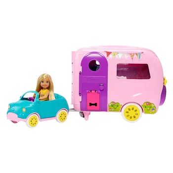 Skutočné Barbie Klub Camping Auto Chelsea Série Playset s Bábika Šteňa Auto, Dom Transformácia Hračky pre Dievčatá Dieťa Brinquedos Darček