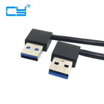 USB3.0 USB 3.0 Typ Muža 90 Stupňov Doľava Zahnutá Doprava Šikmého Predlžovací Kábel Rovno Spojenie 50 cm 0,5 m