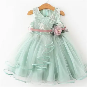 2019 Nové Čipky Baby Girl Dress Dievčatká Princezná Šaty bez Rukávov Vestido narodeninovej party šaty 6M-5T