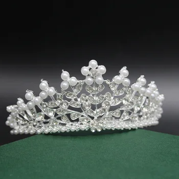 Nevesta pearl koruny 2020 nové zliatiny Drahokamu koruny Barokový Crystal Kvapka Vody Svadobné Korunu Kráľovnej Princezná Vlasy Príslušenstvo
