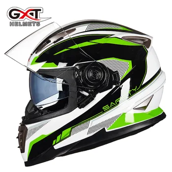 Dvojité Objektív plnú tvár motocyklové prilby s Sheld lock systém GXT 999 motorku, moto prilba casco