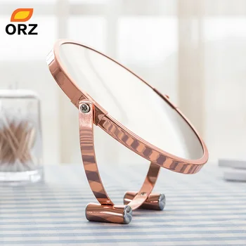 ORZ Rose Gold make-up Zrkadlo Kolo obojstrannej 1X/2X Zväčšovacie Kúpeľňa Home Office Desktop Dekoratívne Zrkadlo