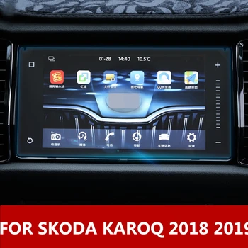 Pre ŠKODA KAROQ 2018-19 Auto styling Navigáciu Tvrdeného Skla Screen Protector Ocele Portective Interiér dekorácie Doplnky