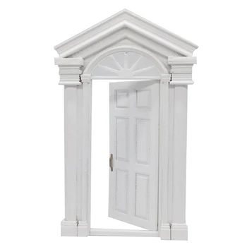 1:12 domček pre bábiky Miniatúrne DIY Drevené Okno, Dvere, Biely Nábytok Príslušenstvo