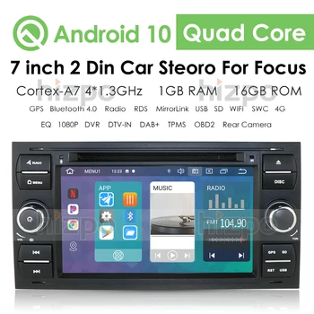 2 Din rádio Auto Android 10 HD Multimédiá pre Ford Focus C MAX, Transit Mondeo Hráč Dotykový Displej Auto Stereo Audio Bluetooth