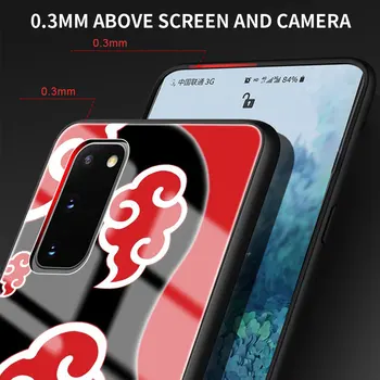 Naruto akatsuki Uchiha Tvrdeného Skla Telefón puzdro pre Samsung S21 Ultra S20 FE 5G S10 Lite S9 S8 Plus S7 Okraji Zadného Krytu Coque