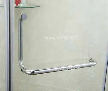 Doprava zadarmo frameless sprchové dvere rukoväť tvaru L 304 nerezovej ocele zrkadlo L, rukoväť, dĺžka 450 mm HM149