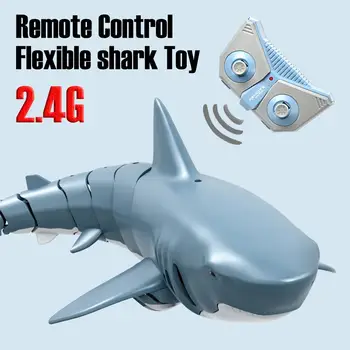 Diaľkové Ovládanie Žraloka Loď Hračka Realistické 2.4 G USB Nabíjanie Shark Model Voda Ryby Zvierat RC Loď Hračka Pre Nádrž na Vodu, Vaňa, Bazén