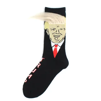 Vtipné Trump Ponožky 2020 Voľbách Vtip Prezident Donald Trump Ponožky S Žltá Falošné Vlasy Unisex Ponožky Pánske Kompresné Ponožky