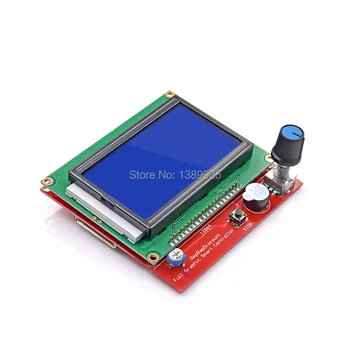 Doprava zdarma !! 3D tlačiarne inteligentný regulátor RAMPY 1.4 LCD 12864 LCD ovládací panel modrá obrazovka