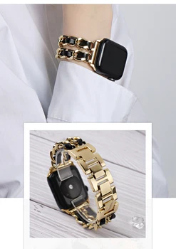 Popruh pre Apple hodinky Série 6 5 4 3 40/44 mm iWatch kapela 38mm 42mm Koža+Náramok z Nerezovej ocele Apple hodinky kapela 40 mm 44 mm