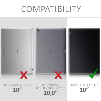 Pre Huawei MediaPad T5 10 Prípade 360 Stupňové Otáčanie PU Kožené puzdro Pre Huawei MediaPad T5 10-palcový Tablet Prípade