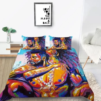 3D Sexy olejomaľba pár objímanie tlač posteľná bielizeň nastaviť perinu s obliečky na vankúše Plný Kráľovná Kráľ veľkostí