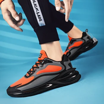 Vonkajšie pánske bežecké topánky vysokej kvality krajky-up odpruženie, športové topánky priedušná čepeľ ležérne topánky Zapatos Hombre Sapatos