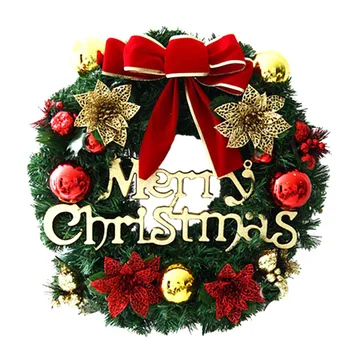 PVC Veselé Vianoce Strany, Poinsettia ČERVENÝ Borovica Veniec Dvere Dekorácie Natale Decorazioni Ozdoby na Vianočný Stromček
