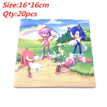 Sonic the Hedgehog Tému Deti Narodeninovej Party Dekorácie, Jednorázový Riad Papier Pohár Doska Obrúsok Obrus Strana Dodávky