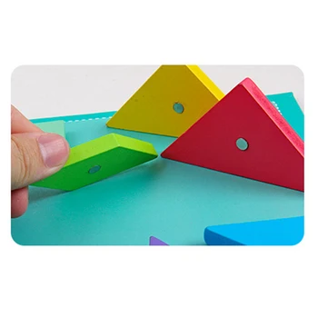 Magnetické 3D Puzzle Skladačky Tangram Hra Montessori Vzdelávania Vzdelávacie Kreslenie Doskové Hry, Hračky Darček pre Deti Mozgu Dráždiť