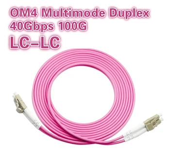 OM4 Multimode Duplex 40Gbps 100G Optický Patch Kábel LC-LC 1m 2m 3m 5m 10m 15m 50/125 2 mm 2 základné Jumper konektor 2 ks